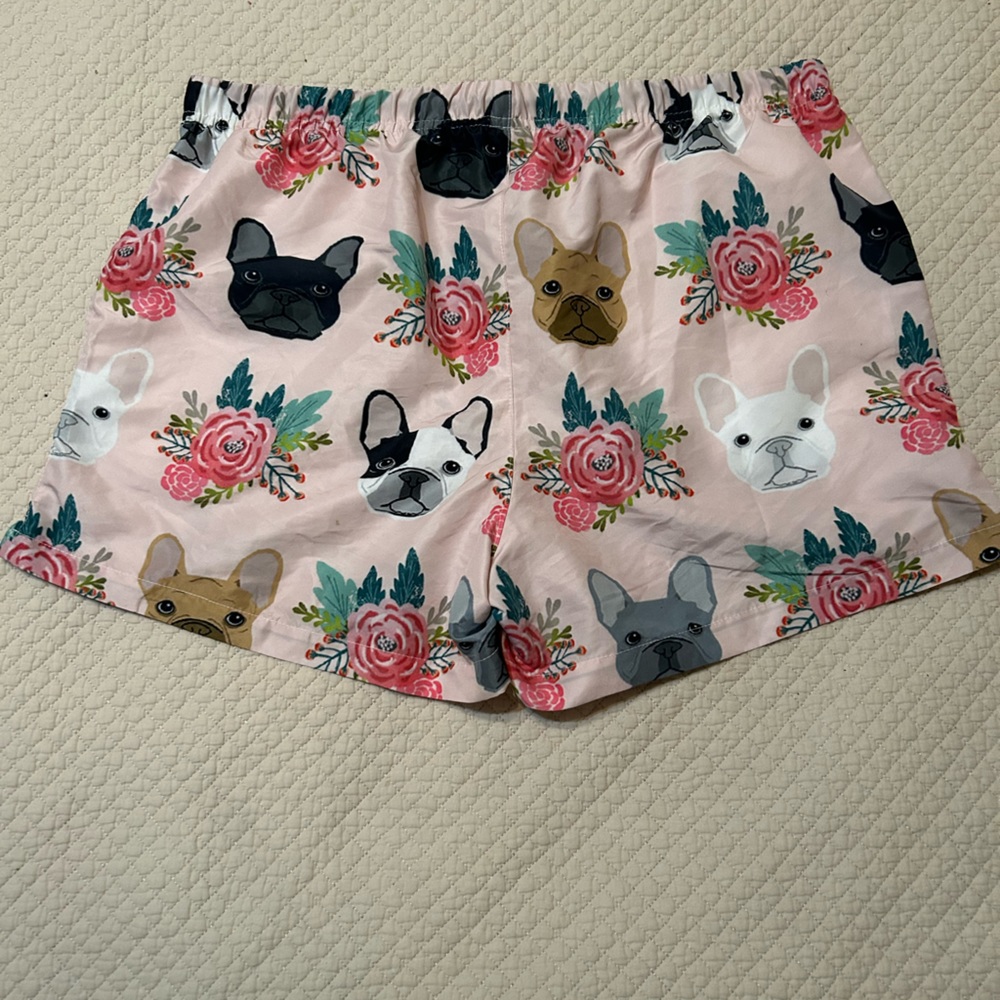 Women’s Frenchie motif shorts size Large. Brand new, never worn, no tags.